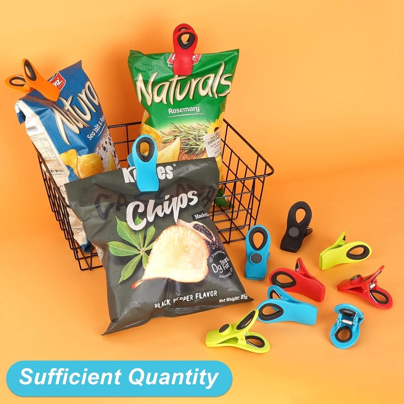 Jetmore 30 Pack Chip Clips Bag Clips, Paper Clips, Binder Clips, Multicolor Magnetic Clip for Food and Other Packages, Multipurpose Refrigerator Magnet Clip, Office Paper Clamps - Image 4